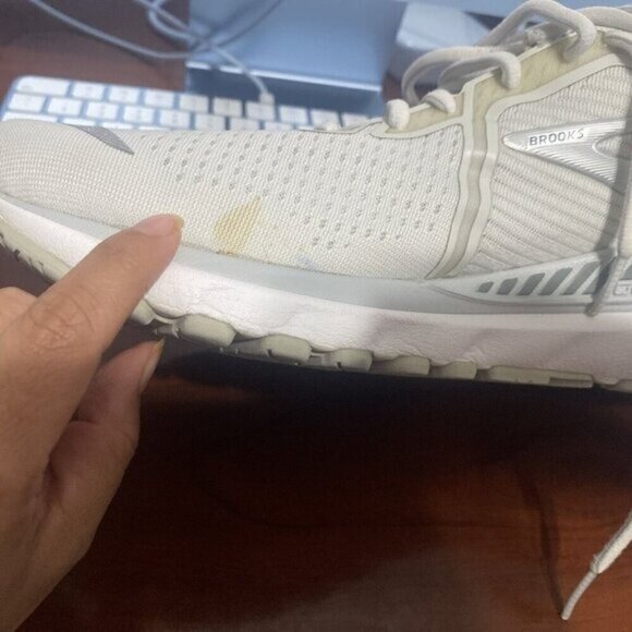 Brooks Womens Adrenaline GTS 20 1202961B153 White Running Shoes Size 10.5 Wide - Picture 3 of 16